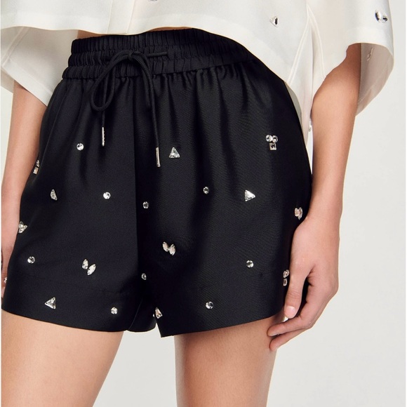 Rhinestone wide-leg short - Picture 1 of 4